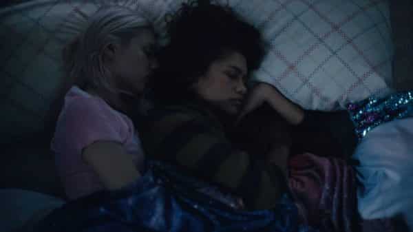 Jules and Rue cuddling.