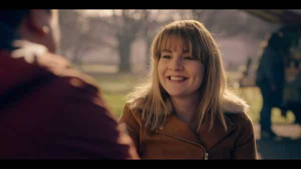 Rosie (Ruth Madeley) talking to a guy she fancies.