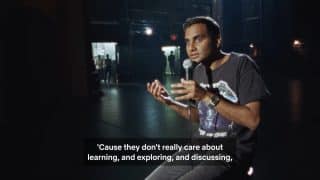 Aziz commenting on people's reaction to news stories.