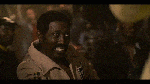 D'Urville (Wesley Snipes) reacting to one of Rudy's lines.