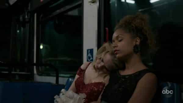 Morgan and Claire on the bus.