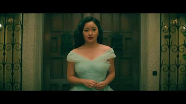 Lara Jean (Lana Condor) in a fancy dress.