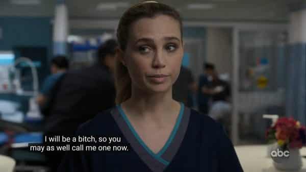 Morgan telling the nurses to get their dislike of her out of their system.