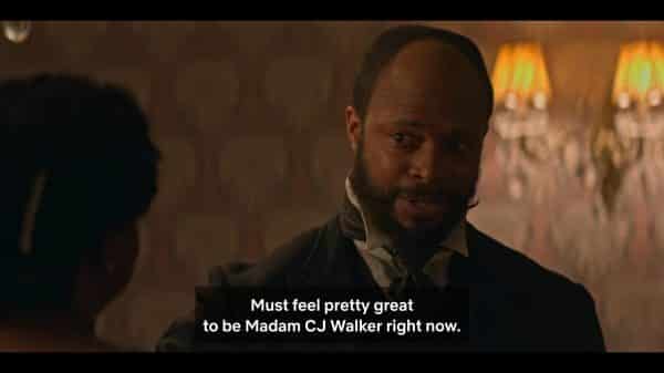 W.E.B. DuBois (Cornelius Smith Jr.) praising Madam CJ Walker.