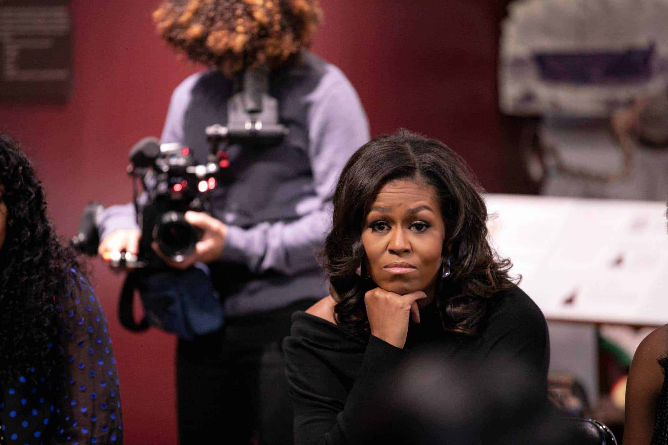 Michelle Obama listening with intent.