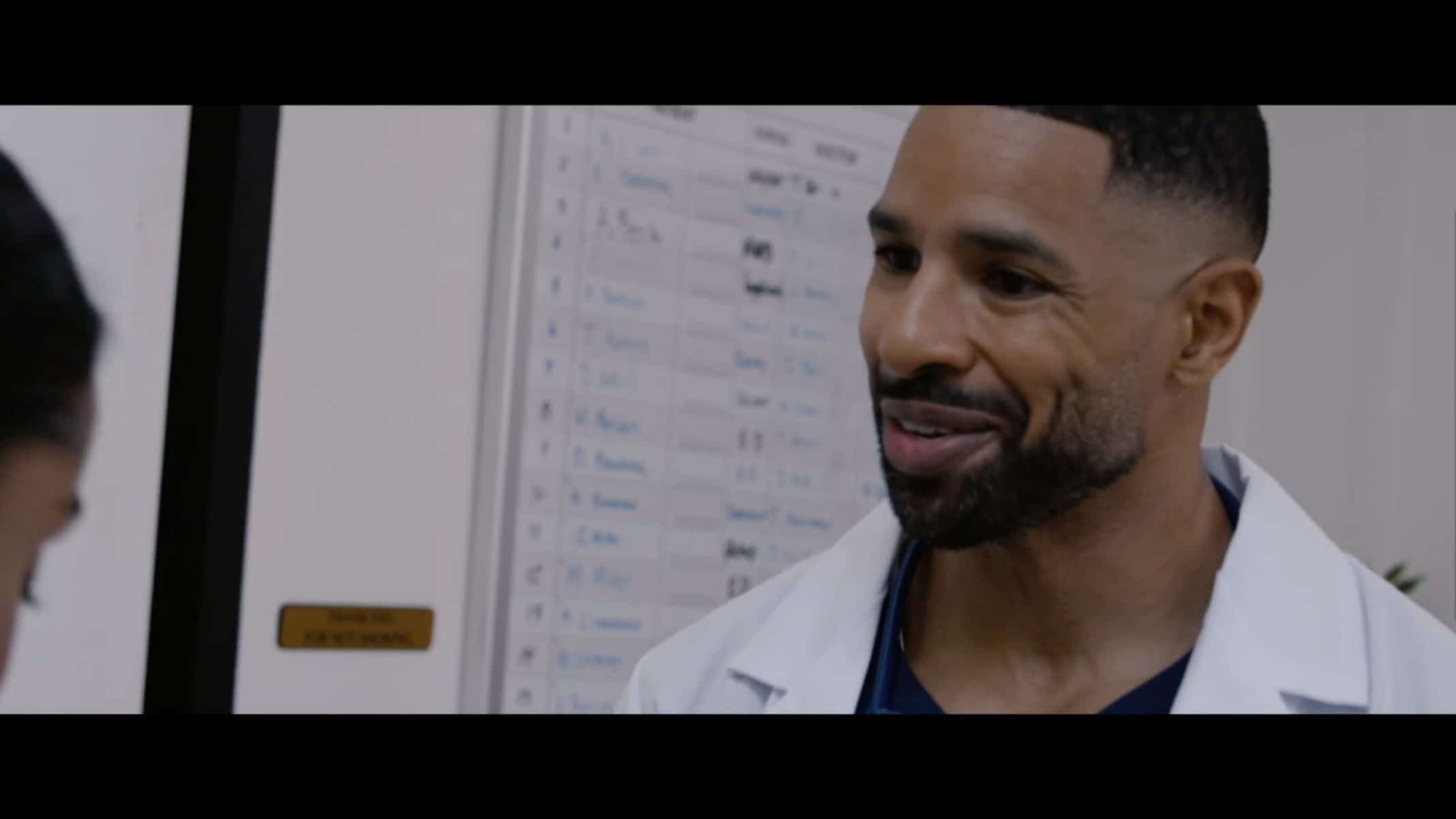 Dr. Cintron (Tremayne Norris) reconnecting with Erica.