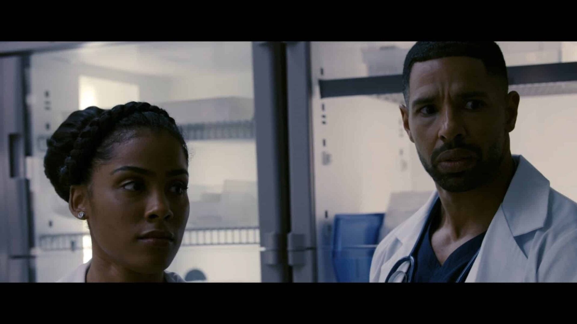 Erica and Cintron at the hospital.