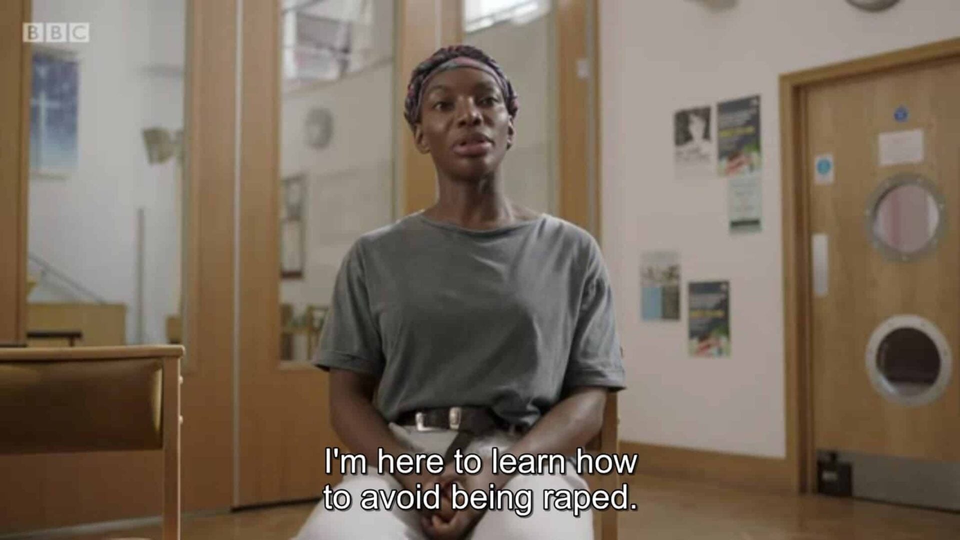 Arabella noting she joined a support group to learn how to avoid being raped.