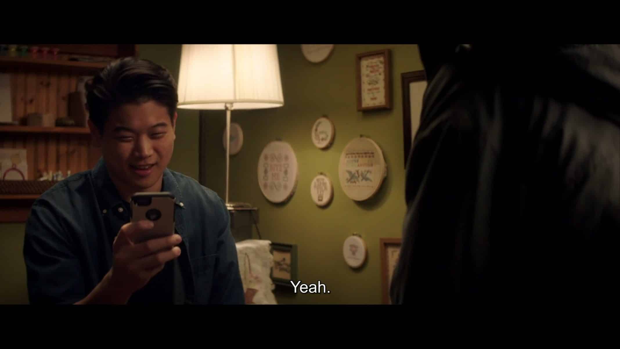 Dan (Ki Hong Lee) texting a girl in 