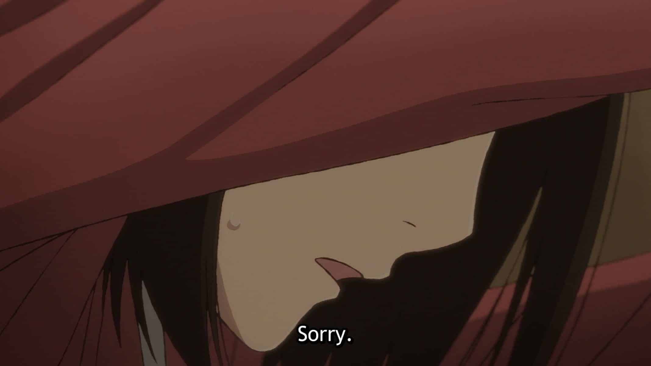 Haru apologizing.
