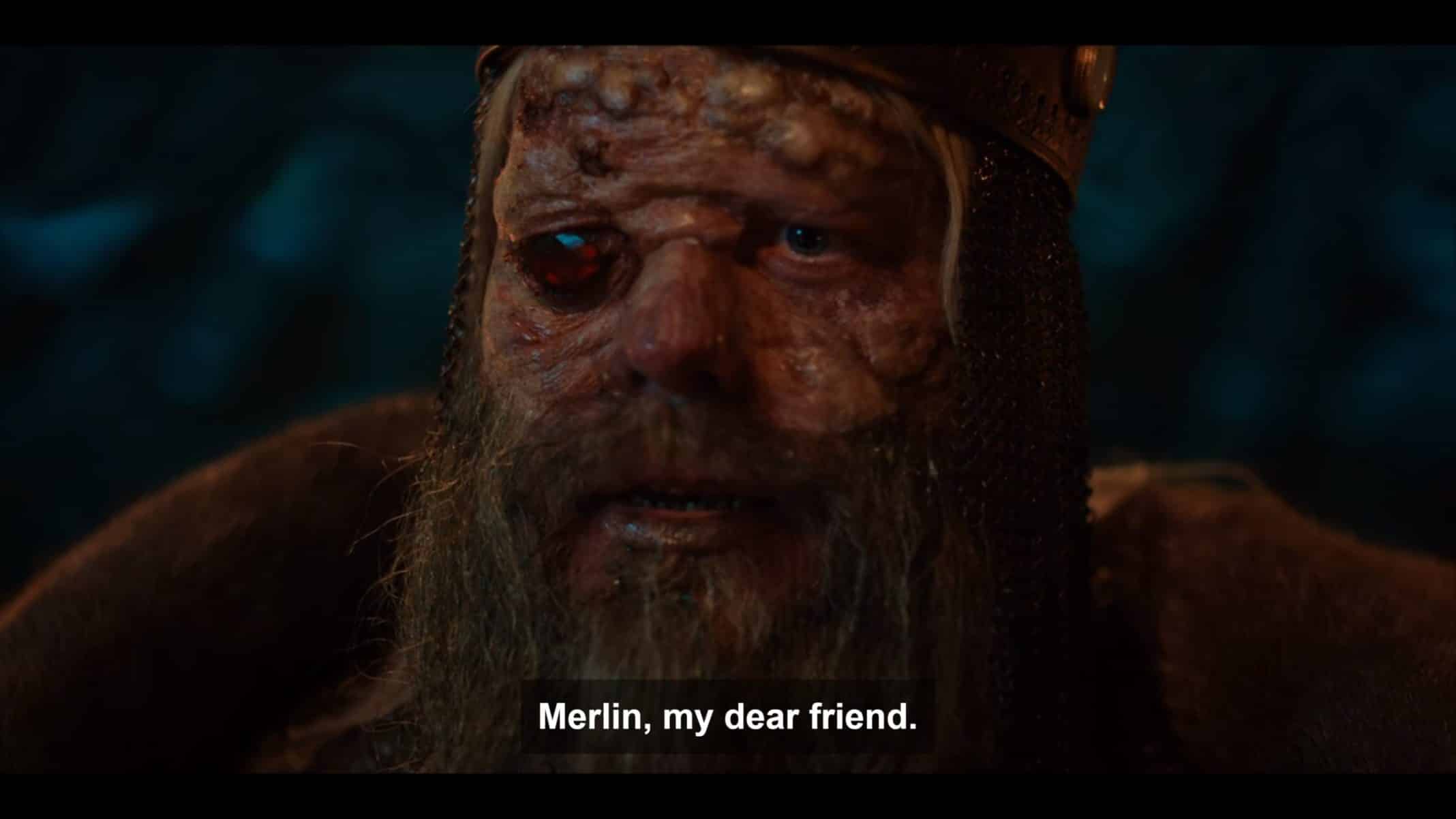Lord Rugen (Olafur Darri Olafsson) talking to Merlin.