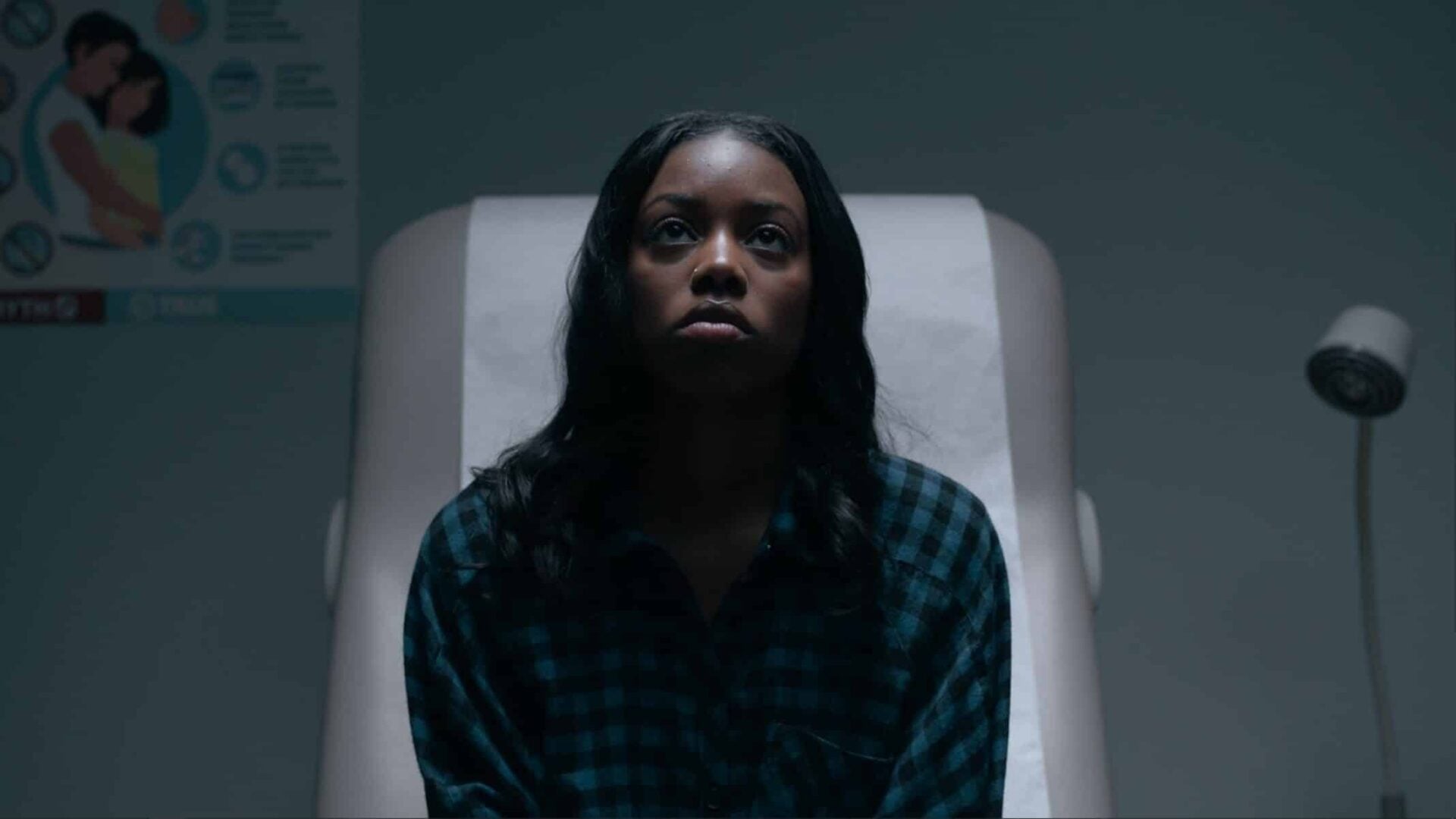 Kiesha in a doctor's office.