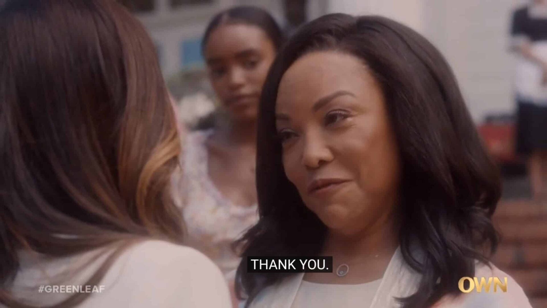 Mae thanking Grace.