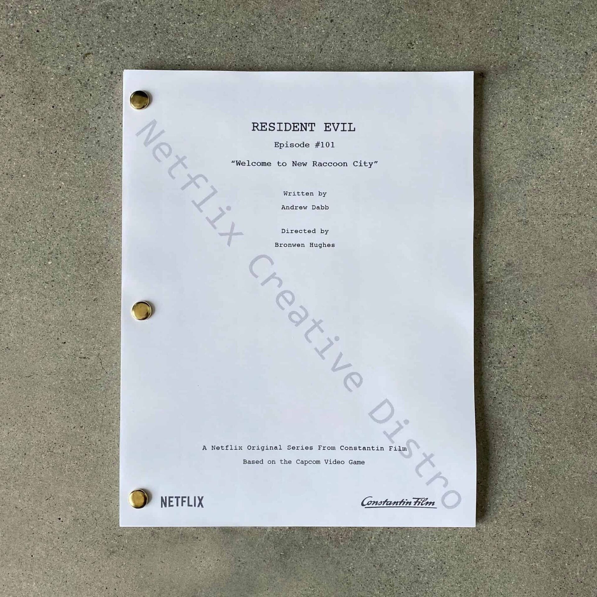 Resident Evil Pilot Script revealing the first episode is "Welcome to New Raccoon City"