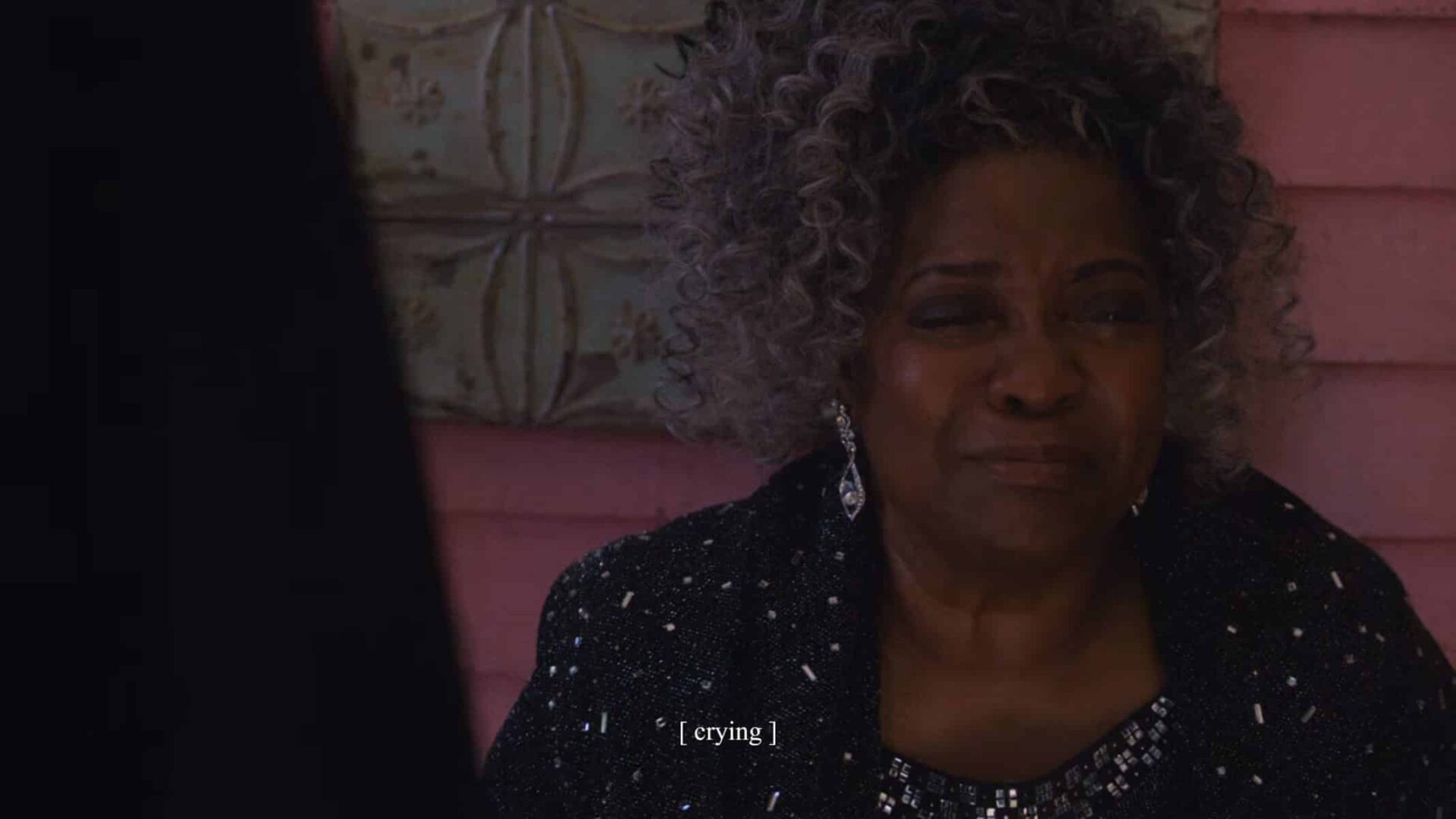 Grandmuva Ernestine crying.