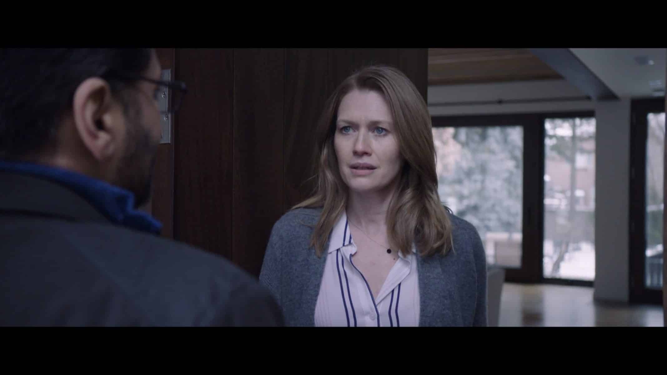 Rebecca (Mireille Enos) talking to Brittany's dad