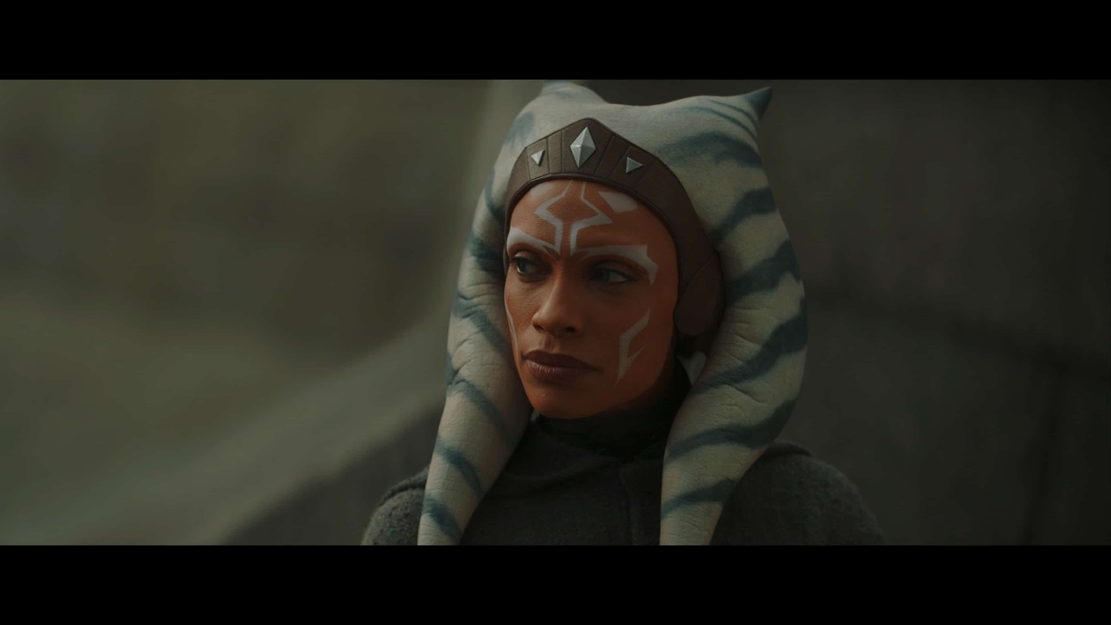 Ahsoka Tano (Rosario Dawson) face, with lighting