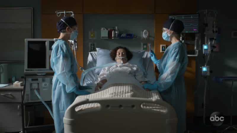 Dr. Lim, Nurse Deena, and Morgan as Nurse Deena dies.