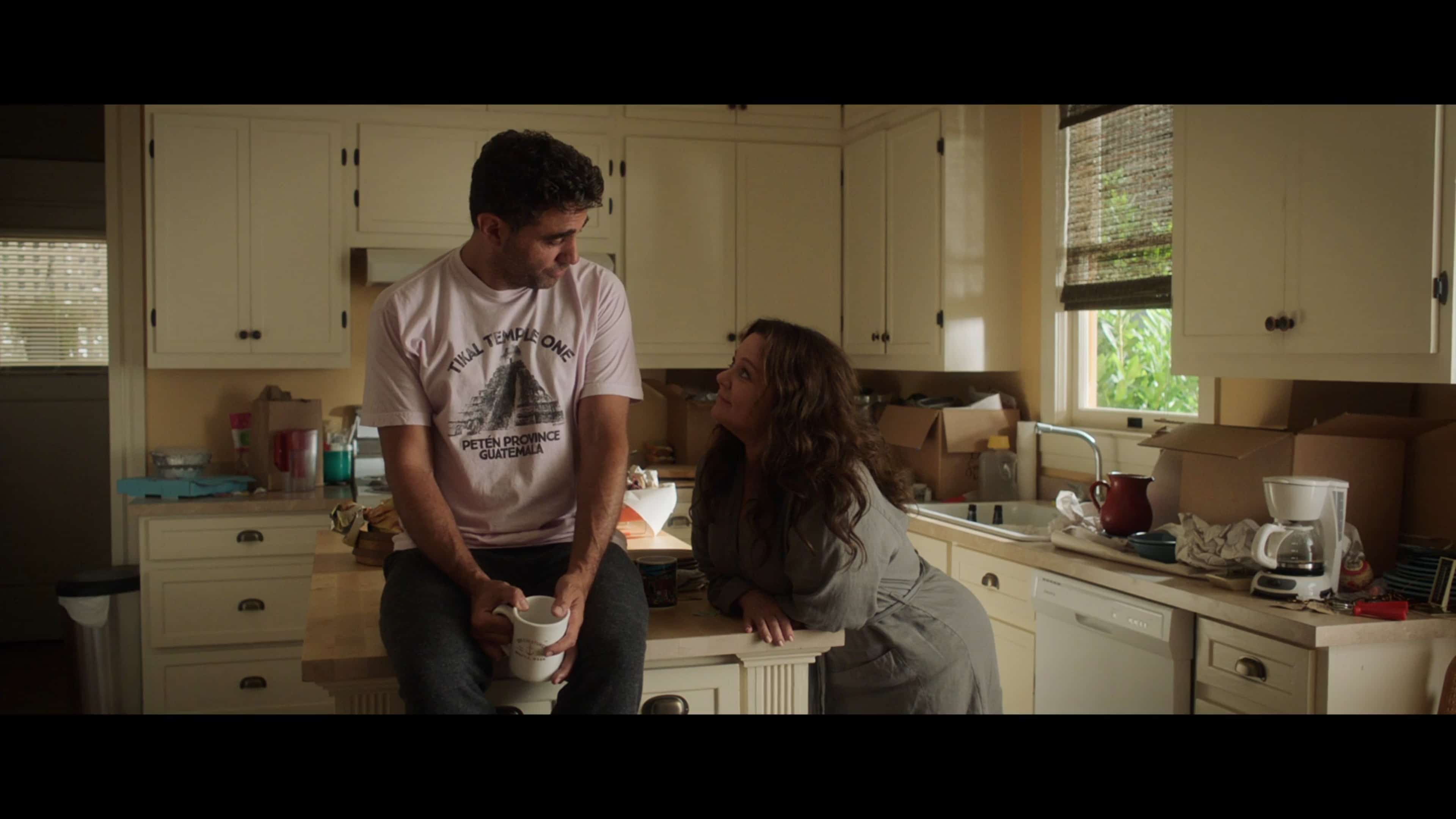 George (Bobby Cannavale) and Carol (Melissa McCarthy) in George's kitchen.