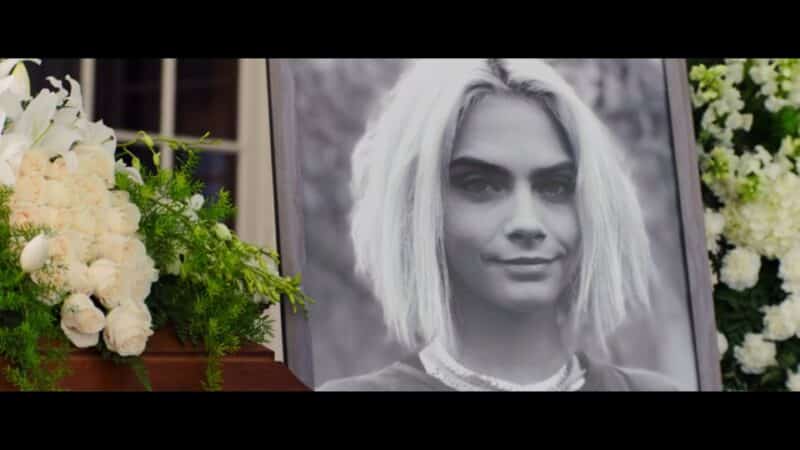 The picture used of Isabelle (Cara Delevingne) for her funeral