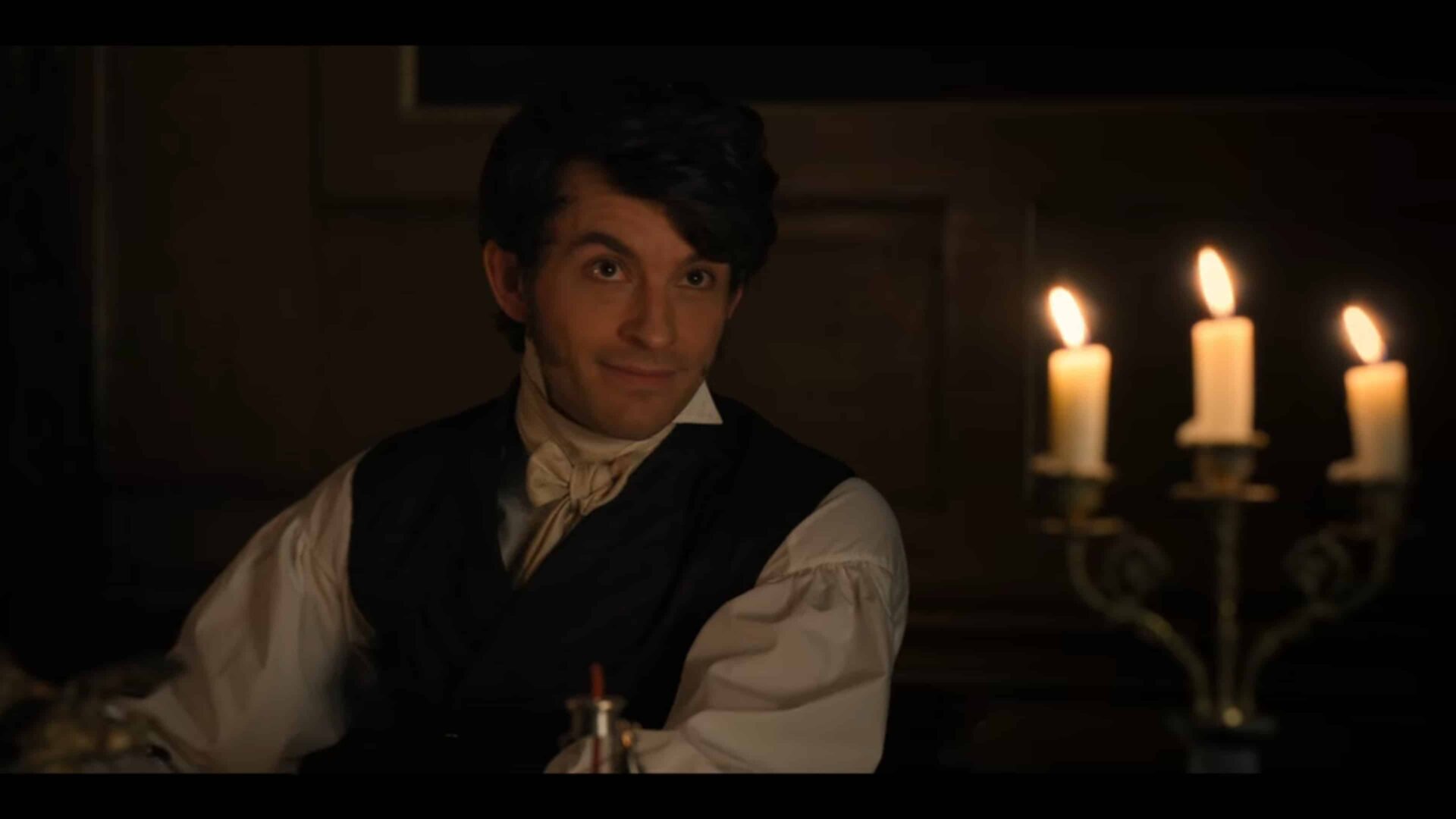 Anthony (Jonathan Bailey) working in his father's office