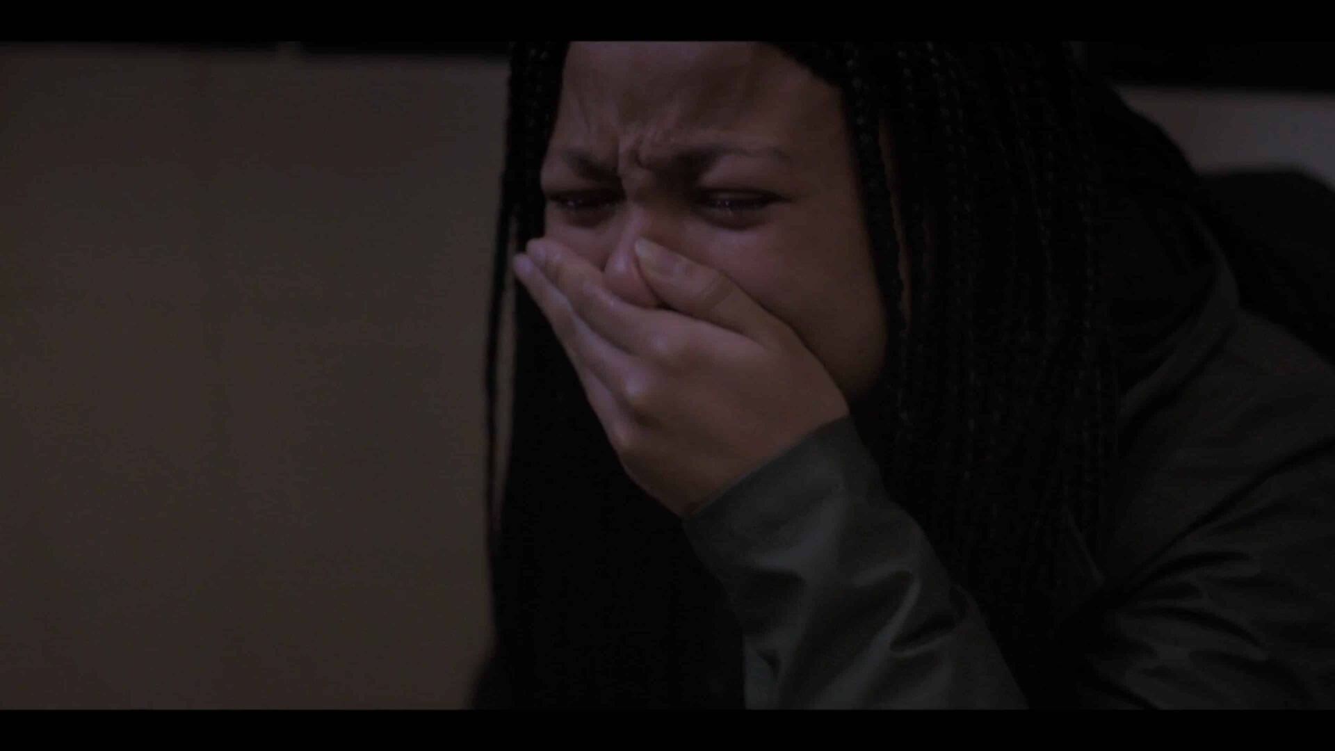 Harper crying and talking to her mom.