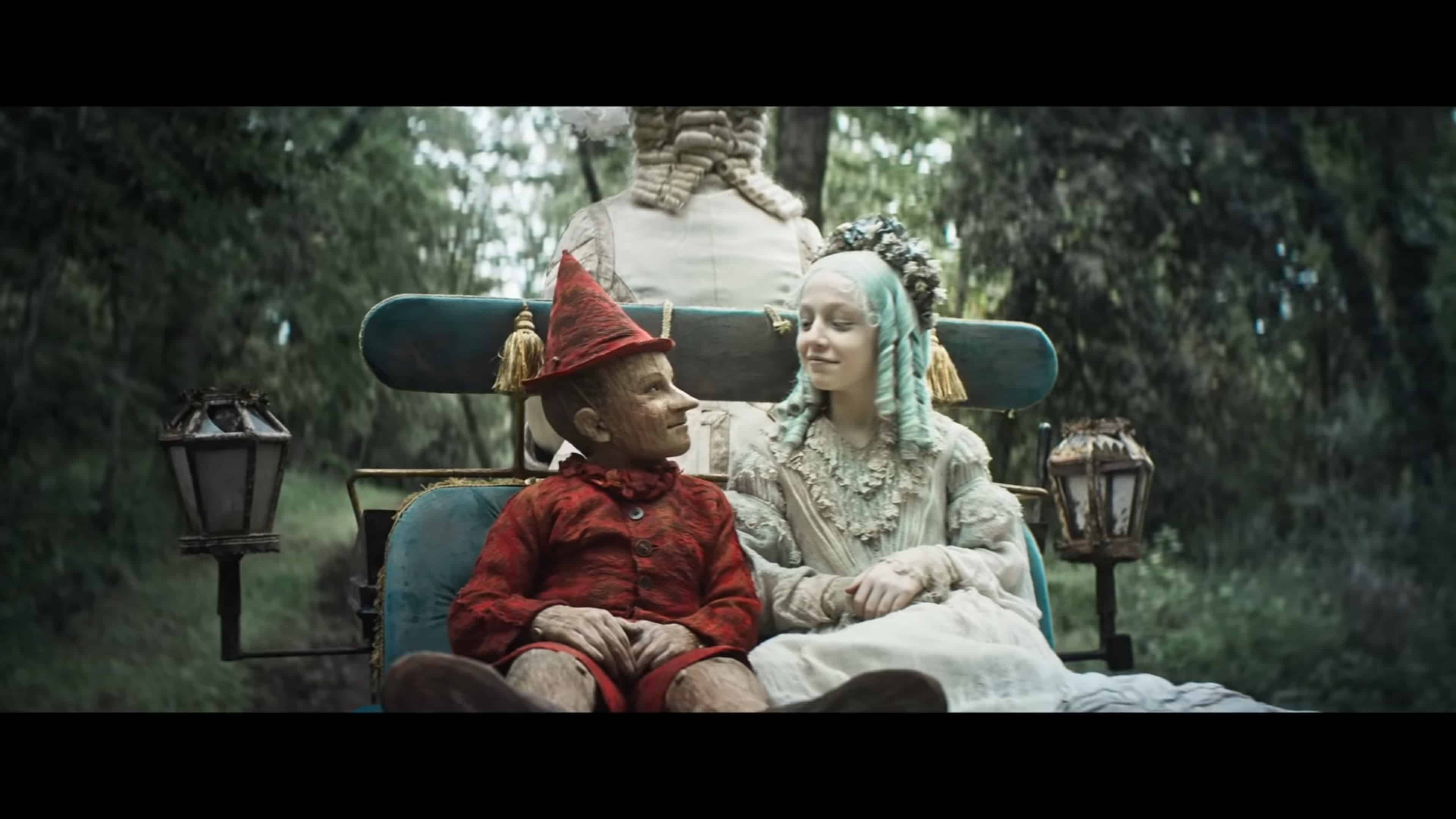 Pinocchio (Federico Lelapi) and Blue Fairy (Alida Baldari Calabria), when she is in child form