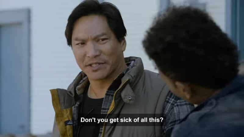 Diego (Jason Scott Lee) asking Leo if he gets tired of Kyle's BS