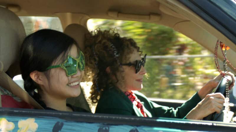 Margot (Rhea Perlman) and Sammy (Miya Cech) in Margot's car