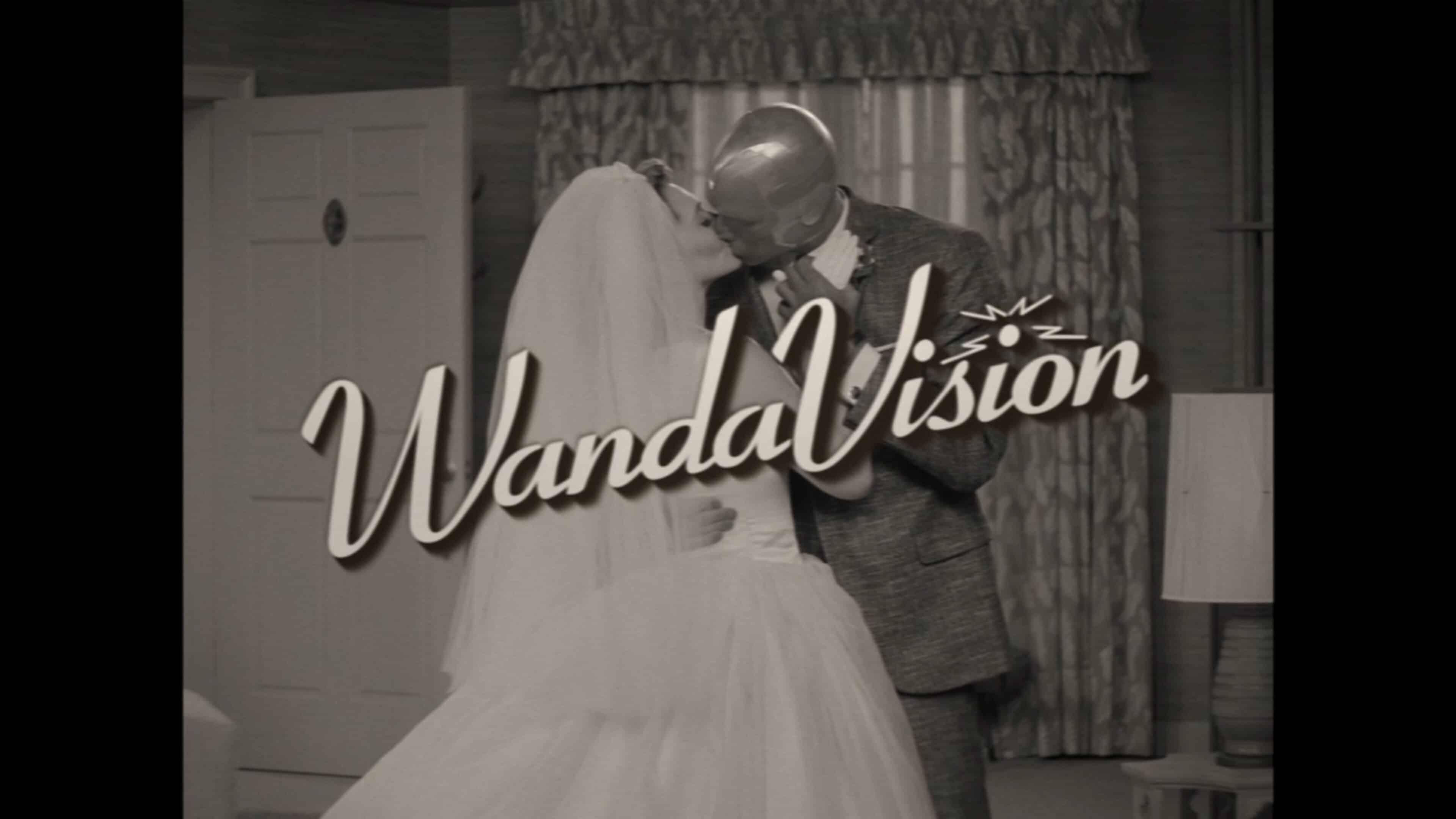 Title Card - Wandavision Season 1 Episode 1 [Series Premiere] | Featuring Wanda and Vision kissing
