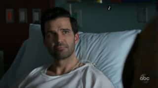 Wyatt (Benjamin Ayres) in a hospital bed