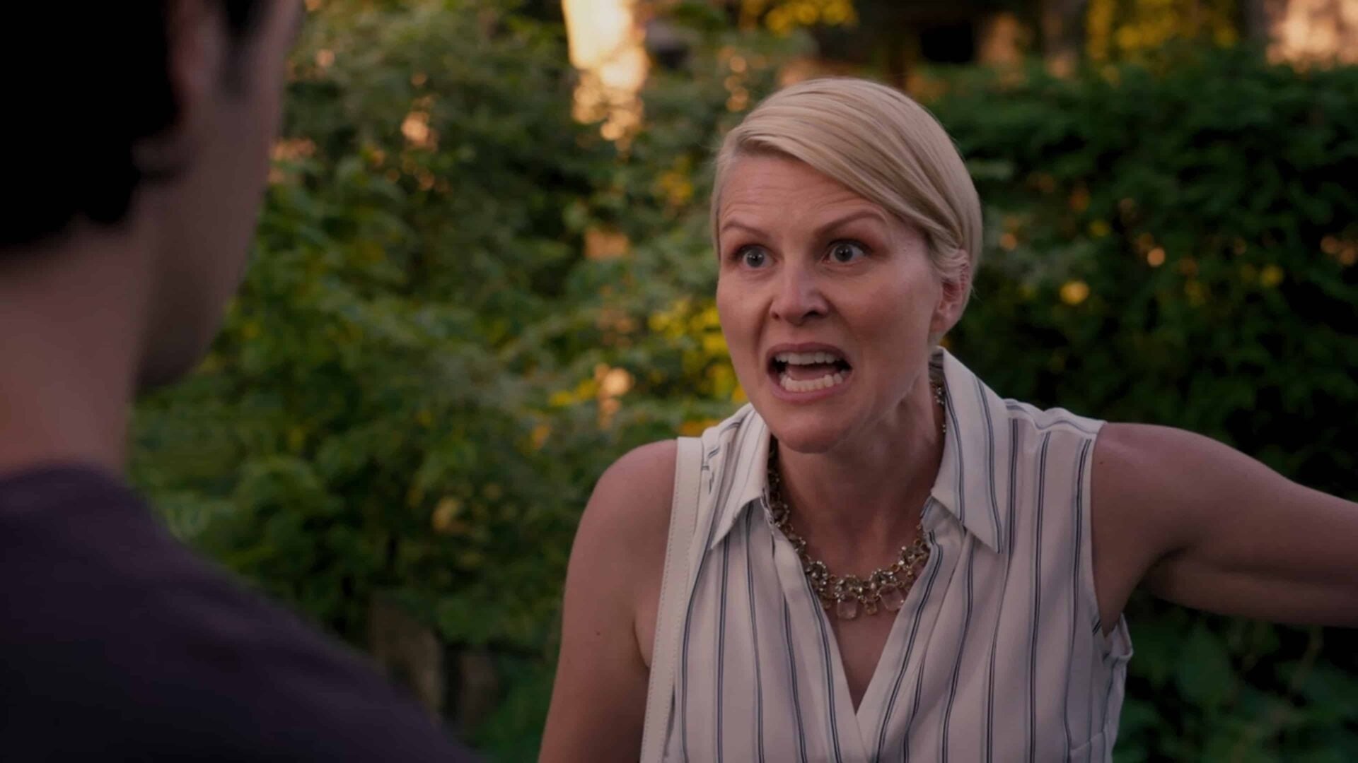 Ellen (Jennifer Robertson) yelling at her son