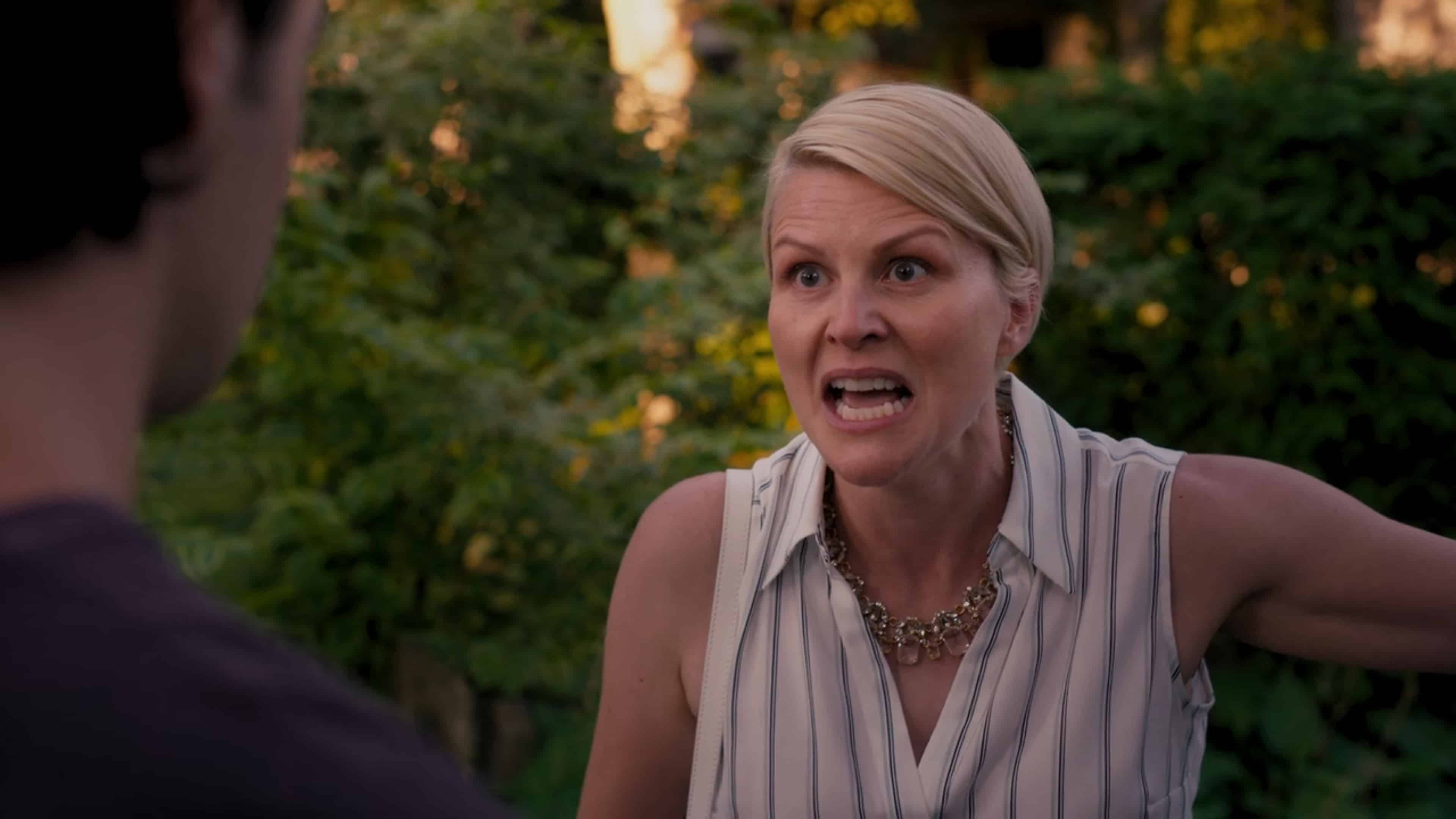 Ellen (Jennifer Robertson) yelling at her son