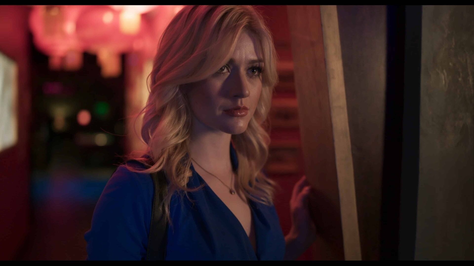 Amy (Katherine McNamara) prepping to get Owen in bed