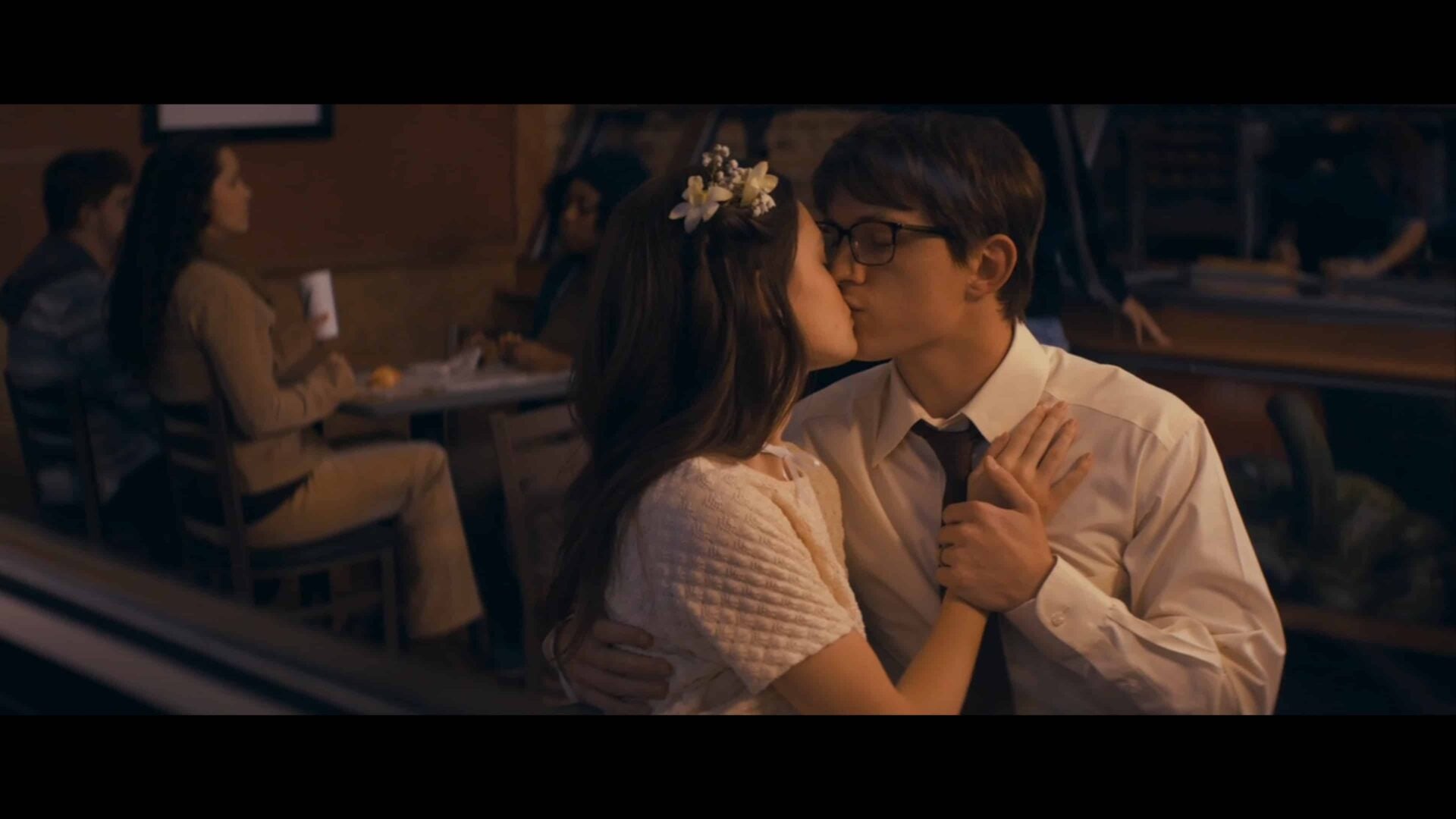 Ciara Bravo and Tom Holland as Emily and Cherry in Cherry (2021)