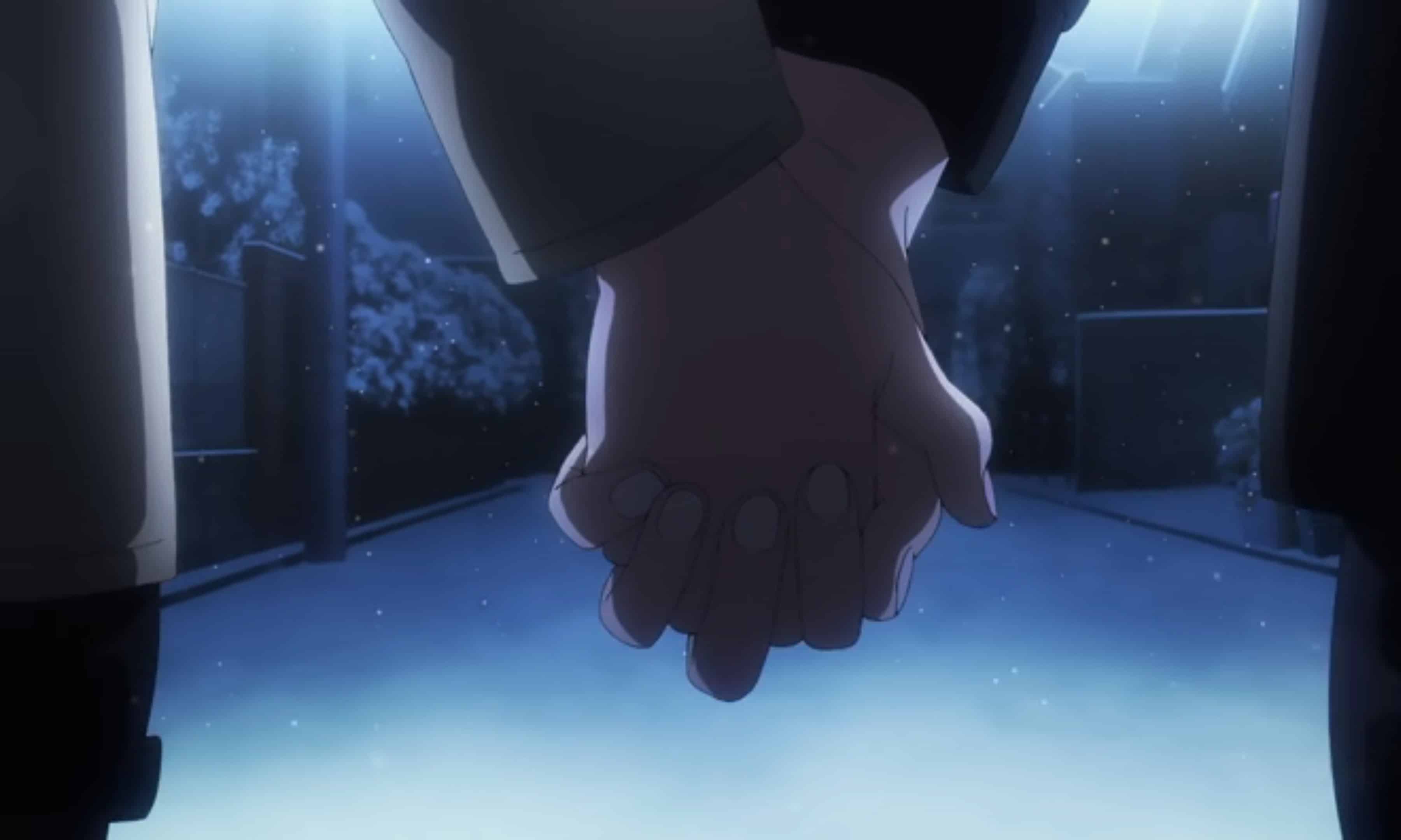 Izumi and Kyoko holding hands