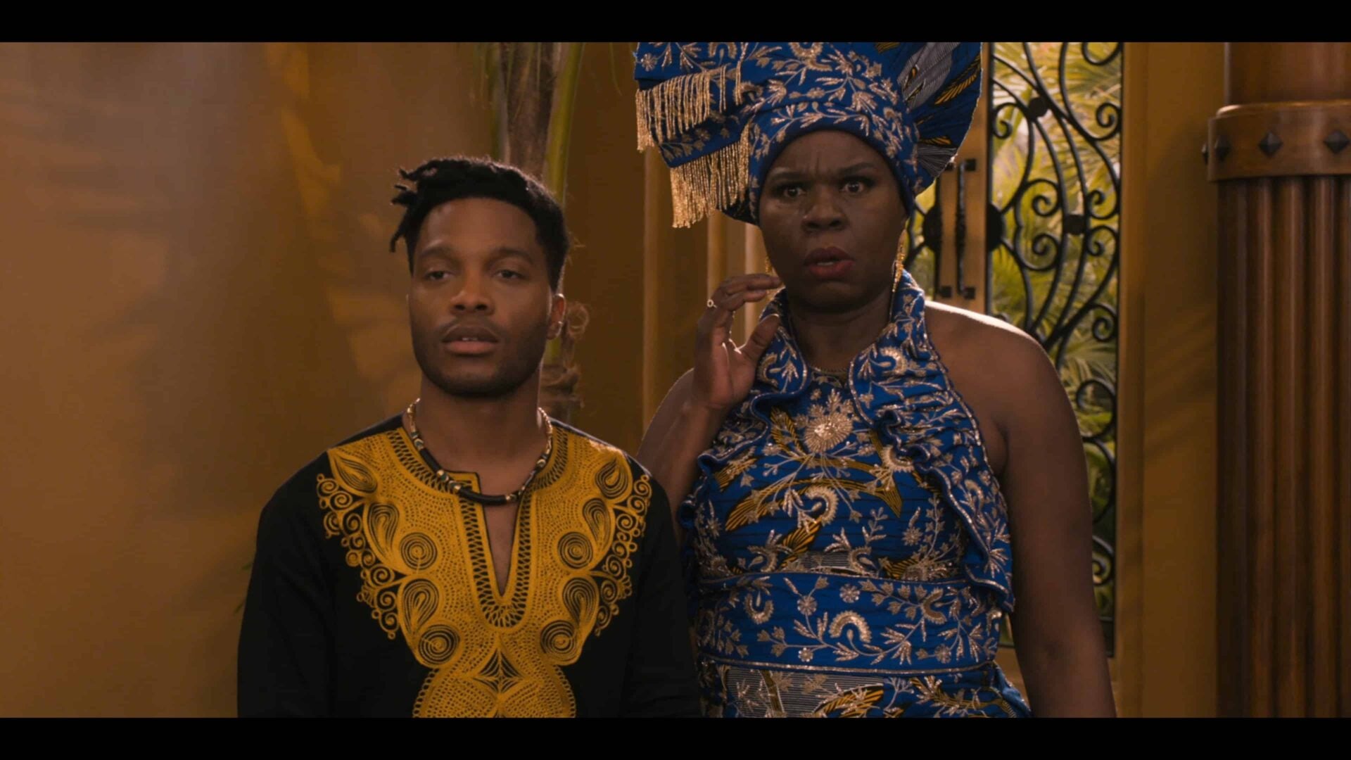 Lavelle (Jermaine Fowler) and Mary (Leslie Jones) shocked by General Izzi and his people
