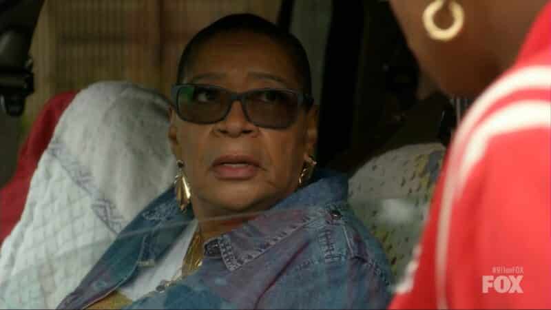 Toni (Marsha Warfield) being caught sleeping in her car