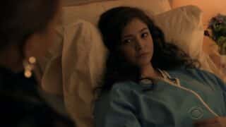 Maya Ruiz (Rockzana Flores) in a hospital bed