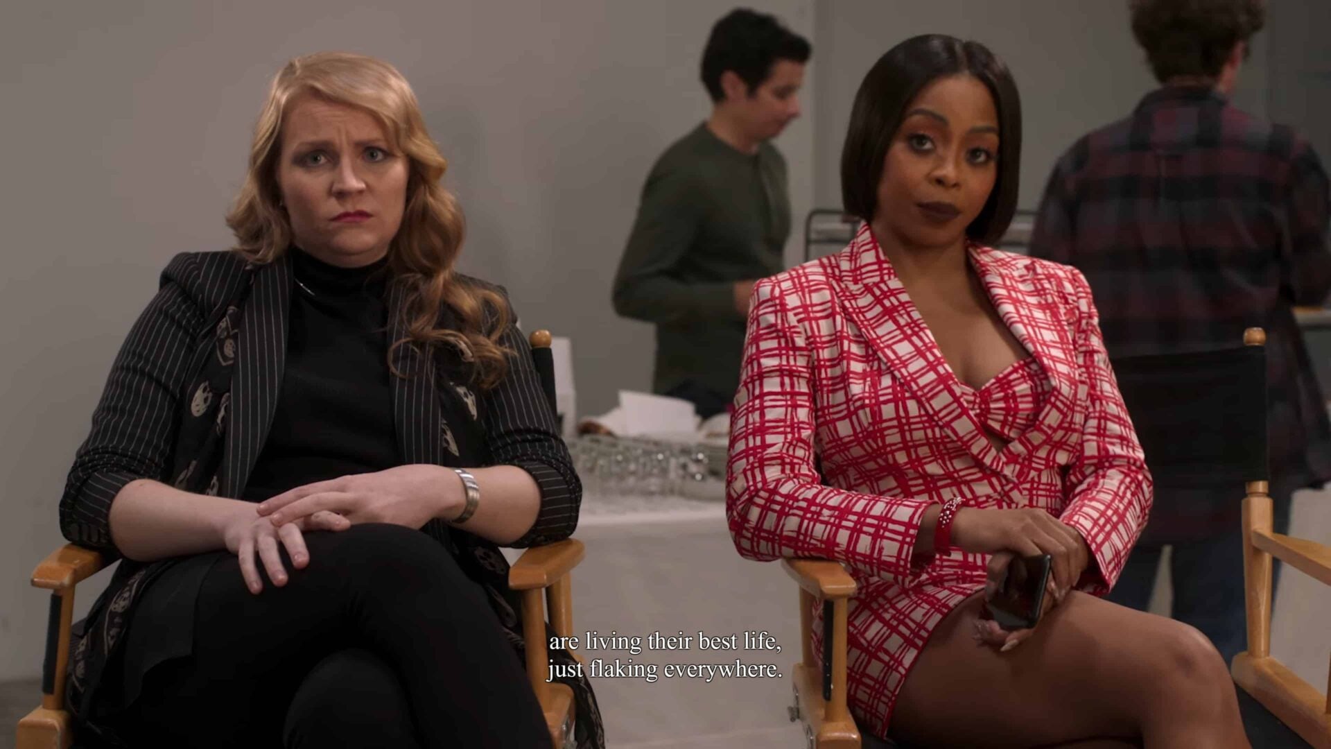 Abby (Emily Tarver) and Renee at a photoshoot