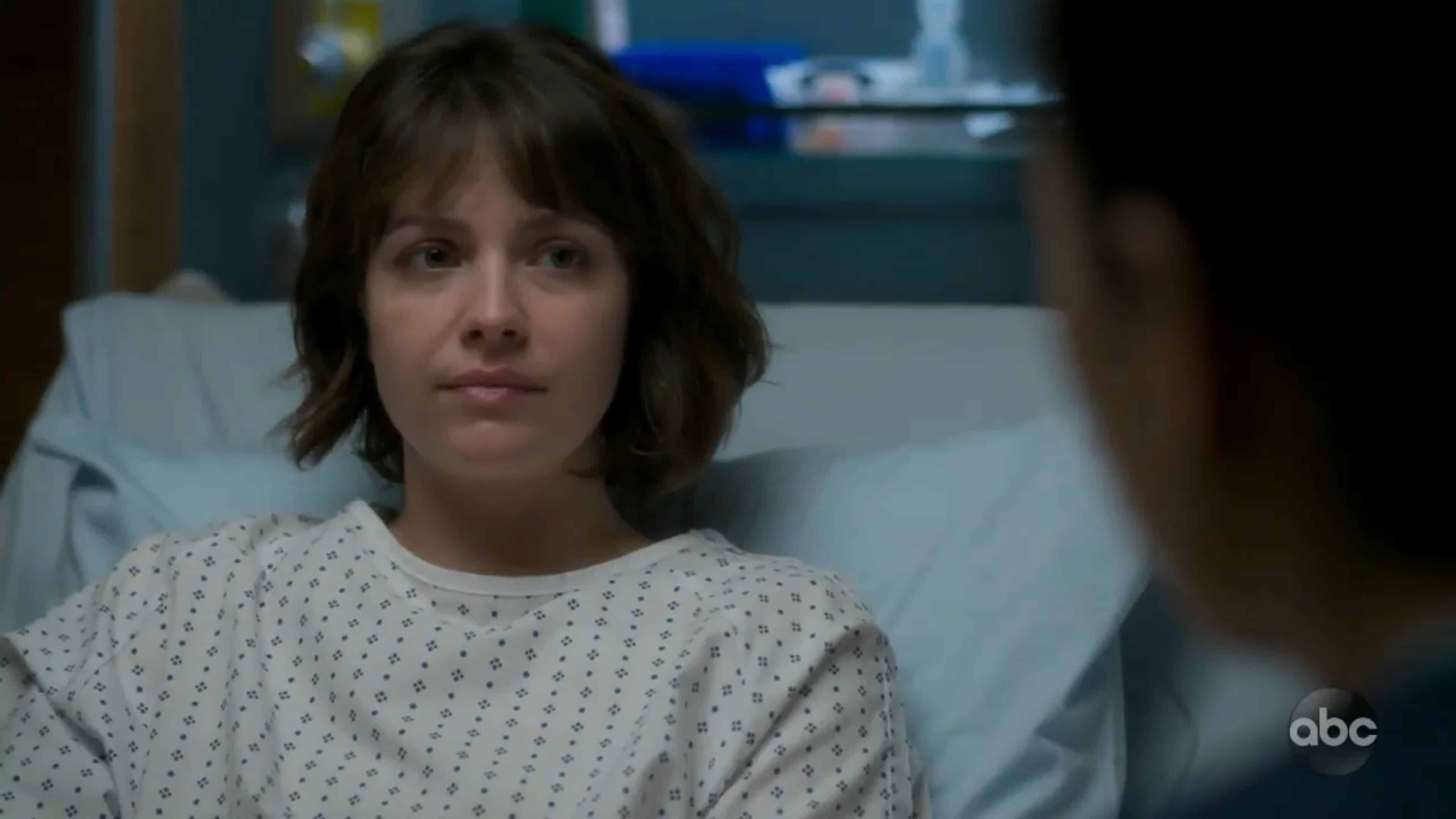 Lea in a hospital bed