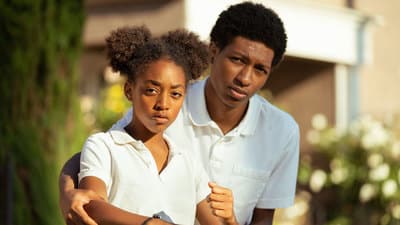 Phoenix (Eris Baker) and Kurt (Skylan Brooks) in Cherry Lemonade