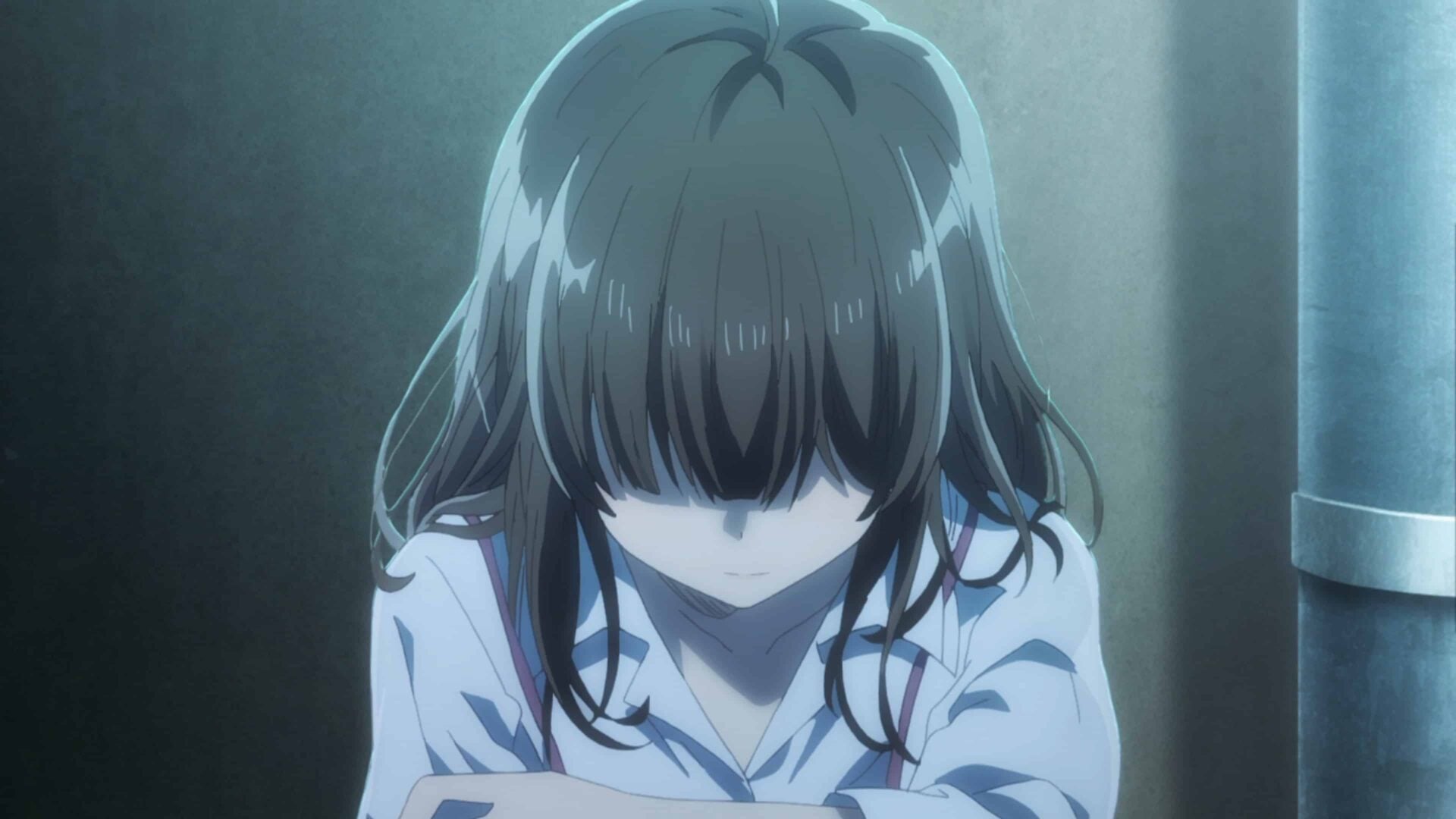 Sayu with her head down