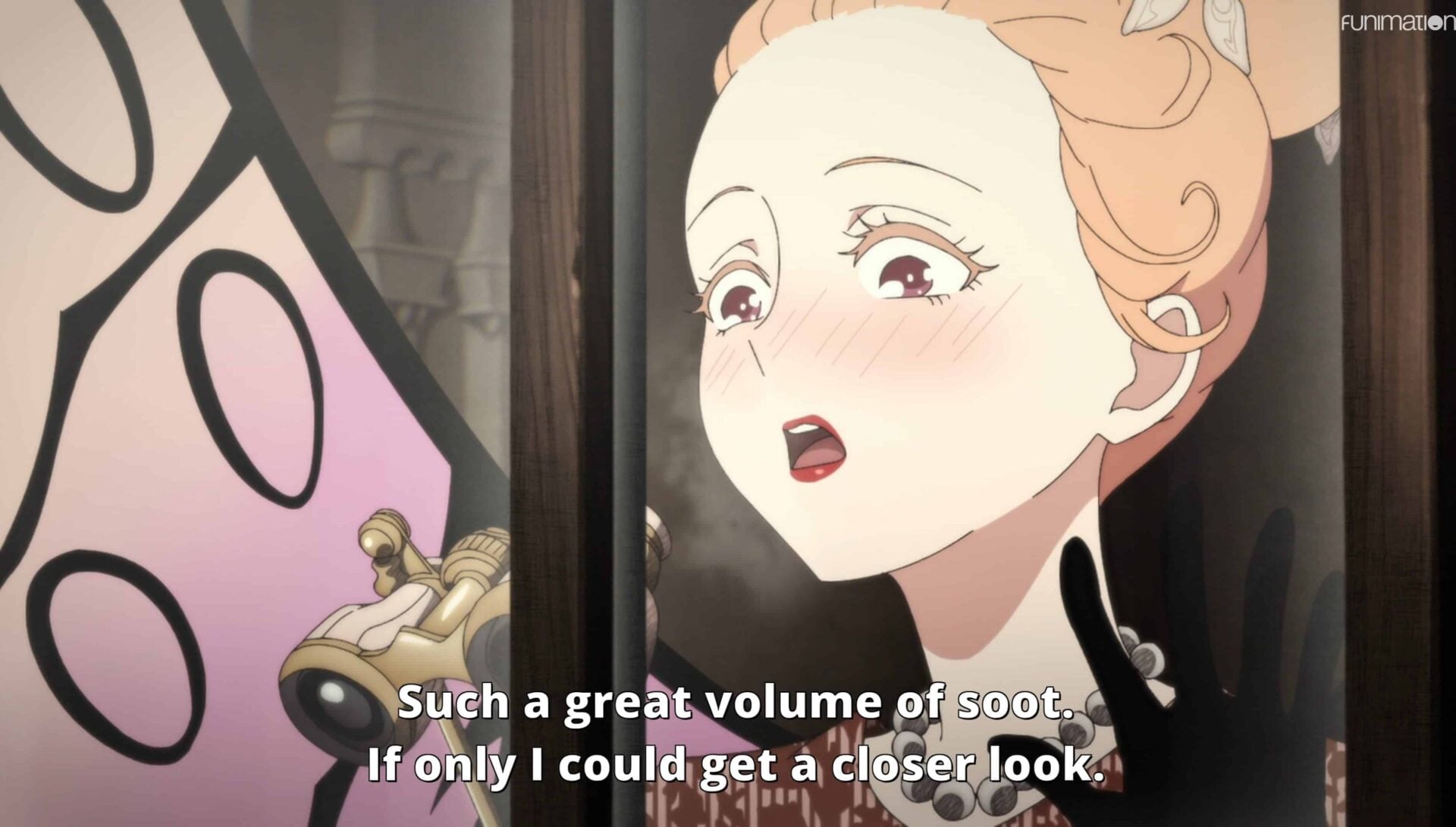 Sophie (Yumiri Hanamori) getting excited over John's use of soot