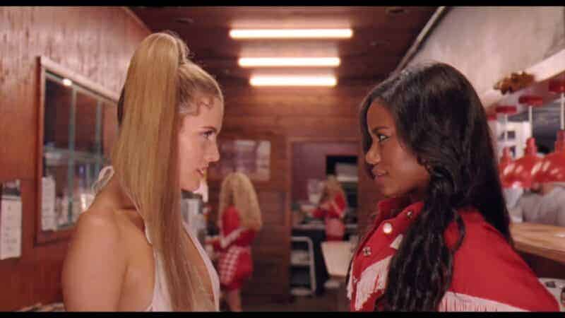 Stephanie (Riley Keough) and Zola (Taylour Paige) before things went bad
