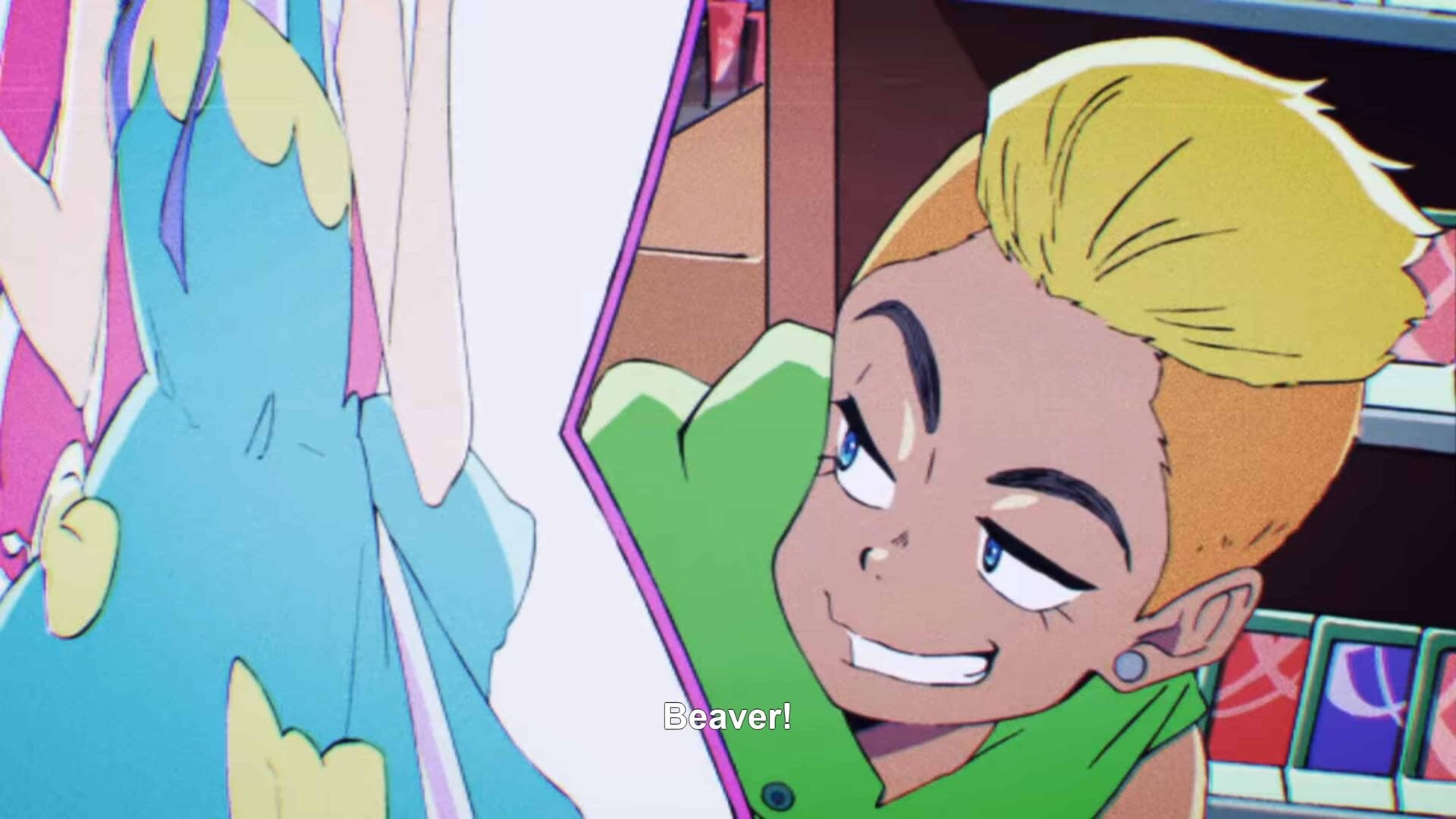 Beaver (Megumi Han) stealing a lifesized figure