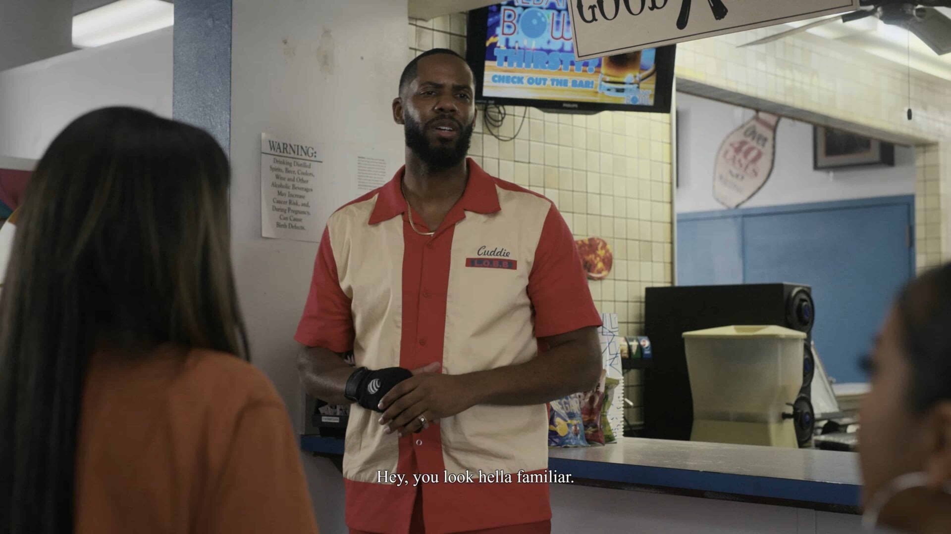 Cuddie (Lance Holloway) flirting with Jacque