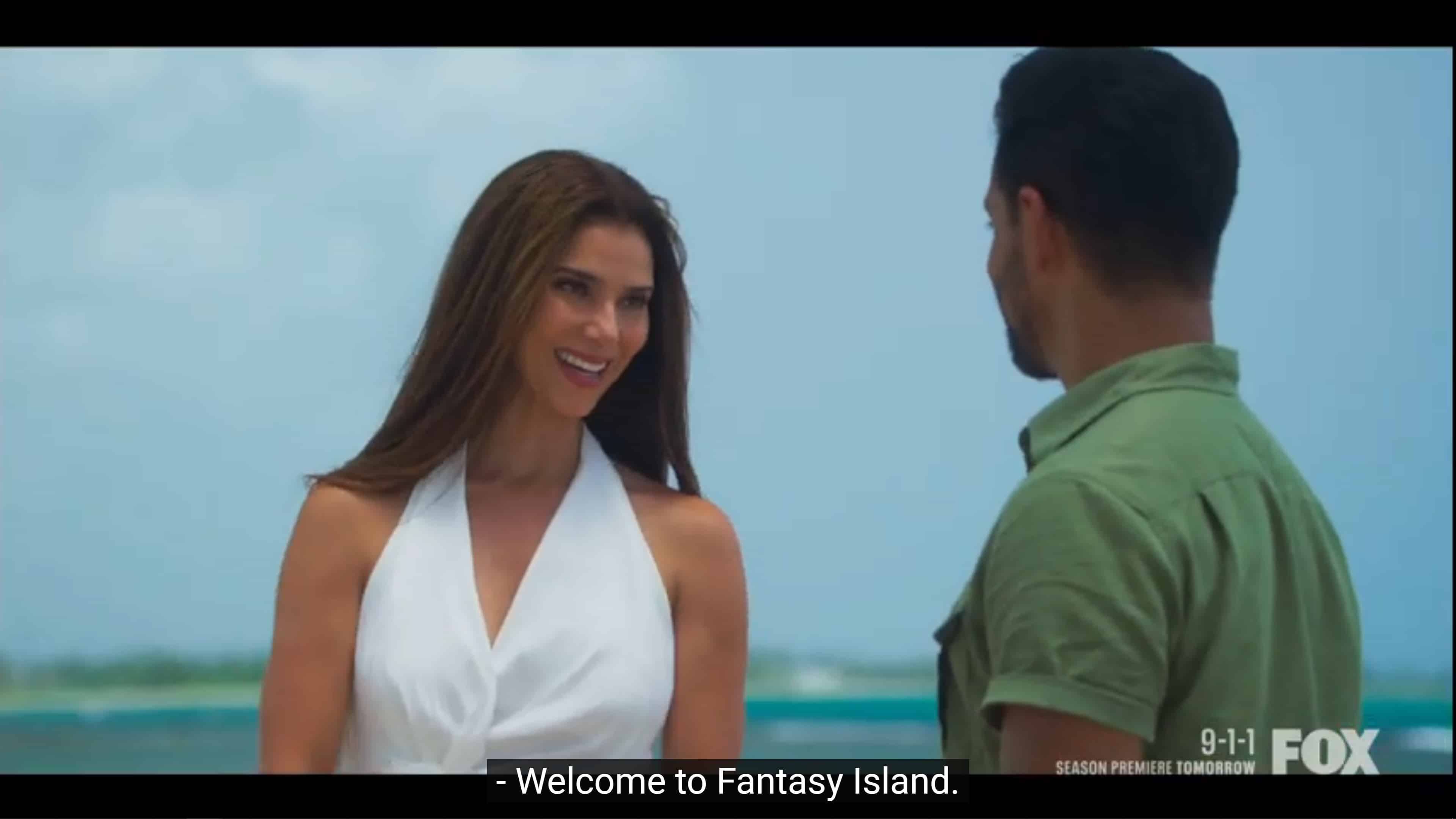 Elena welcoming Ramon to Fantasy Island