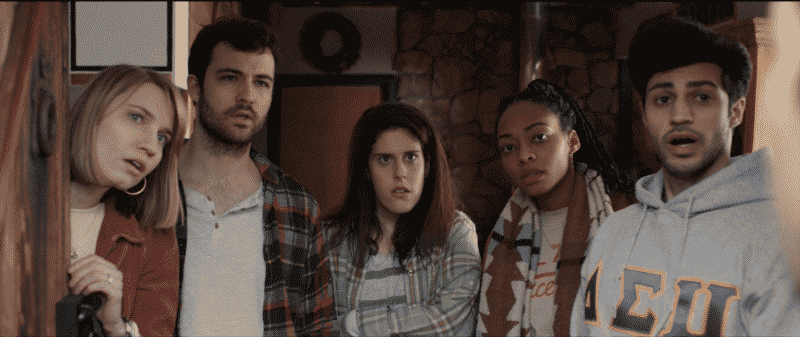 Harper (Juliana Jurenas), Eli (Britt Michael Gordon), Becca (Paige Berkovitz), Meghan (Jarielle Whitney), and Aaron (Peter Evangelista) in What She Said