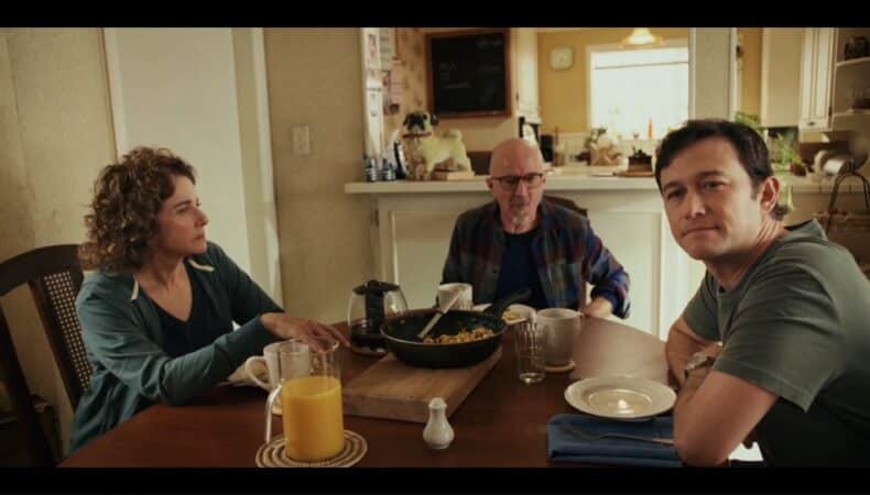 Ruth, Larry (Arliss Howard), and Josh having breakfast